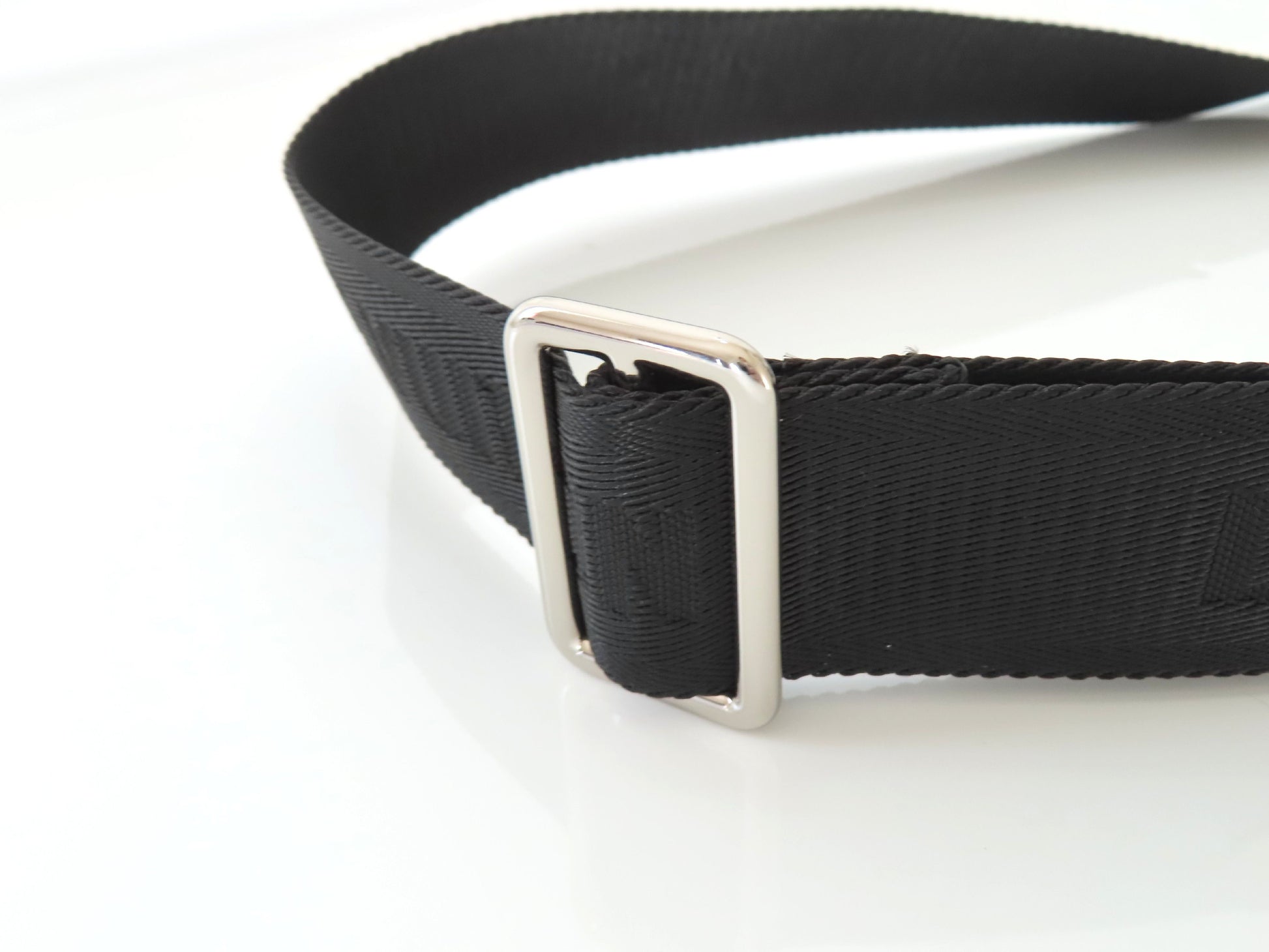 LOUIS VUITTON Louis Vuitton Signature Adjustable Strap, Black/Green, Silver Hardware, 95*4.5*0.5cm Strap