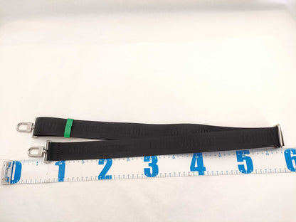 LOUIS VUITTON Louis Vuitton Signature Adjustable Strap, Black/Green, Silver Hardware, 95*4.5*0.5cm Strap