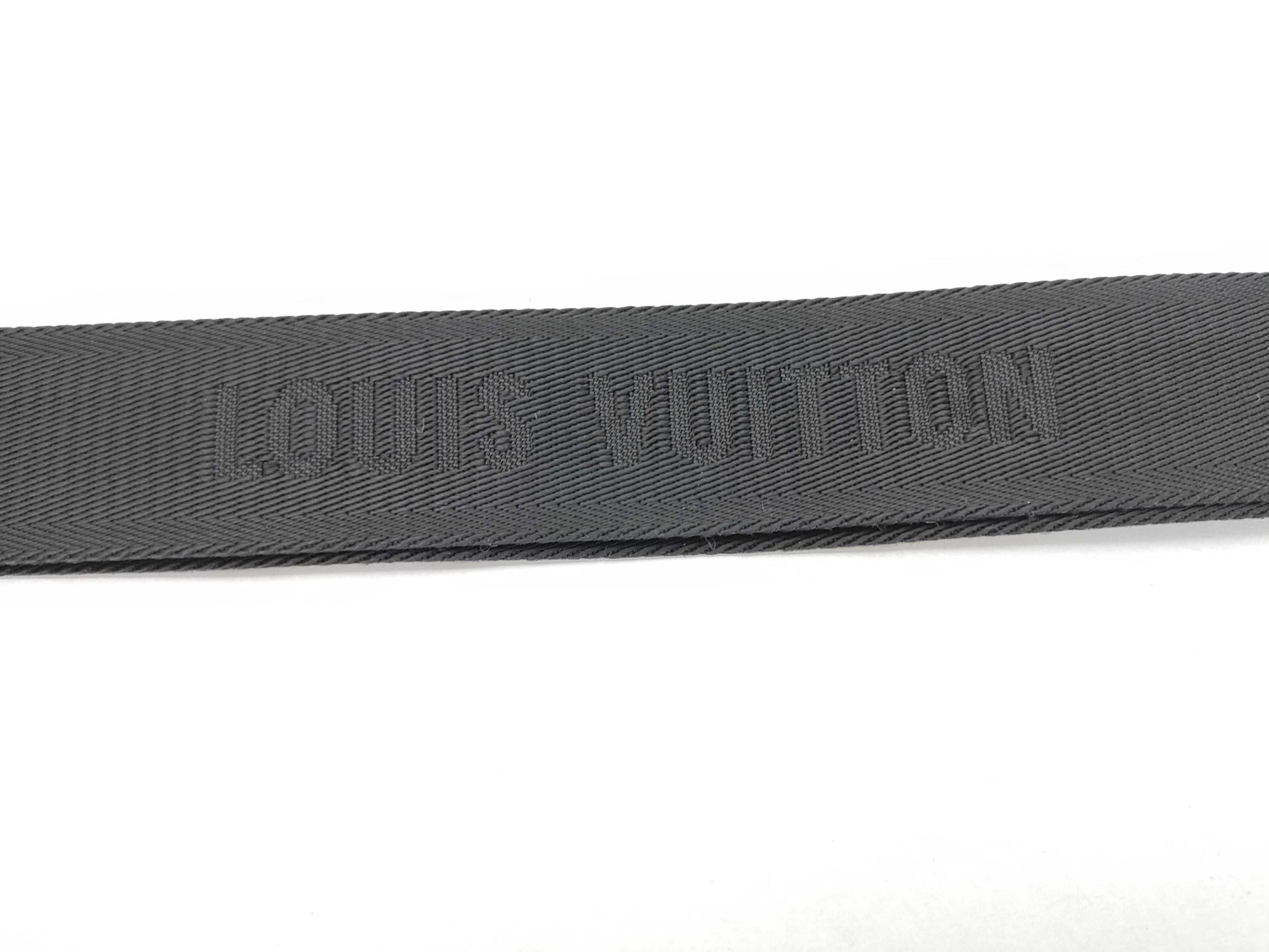 LOUIS VUITTON Louis Vuitton Signature Adjustable Strap, Black/Green, Silver Hardware, 95*4.5*0.5cm Strap