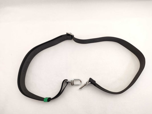 LOUIS VUITTON Louis Vuitton Signature Adjustable Strap, Black/Green, Silver Hardware, 95*4.5*0.5cm Strap