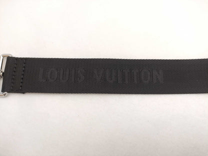 LOUIS VUITTON Louis Vuitton Signature Adjustable Strap, Black/Green, Silver Hardware, 95*4.5*0.5cm Strap