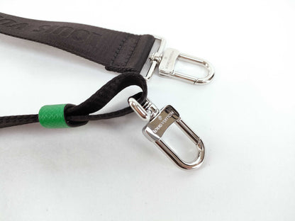 LOUIS VUITTON Louis Vuitton Signature Adjustable Strap Black/Green Silver Hardware 95*4.5*.05cm Other Accessories