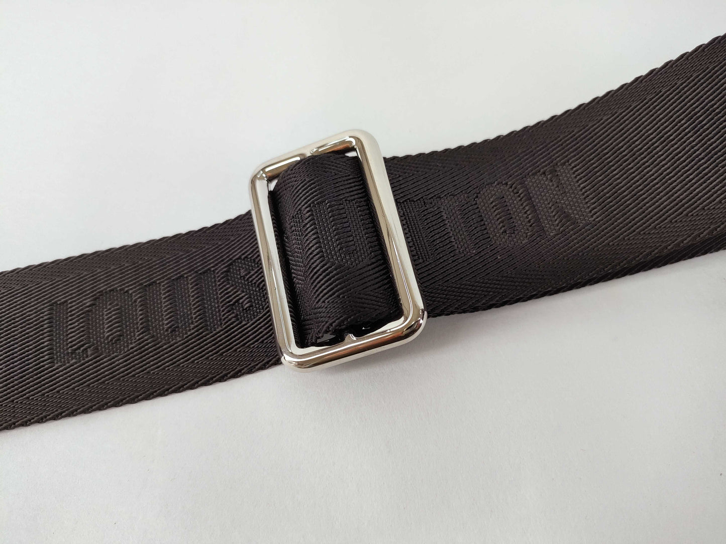 LOUIS VUITTON Louis Vuitton Signature Adjustable Strap Black/Green Silver Hardware 95*4.5*.05cm Other Accessories