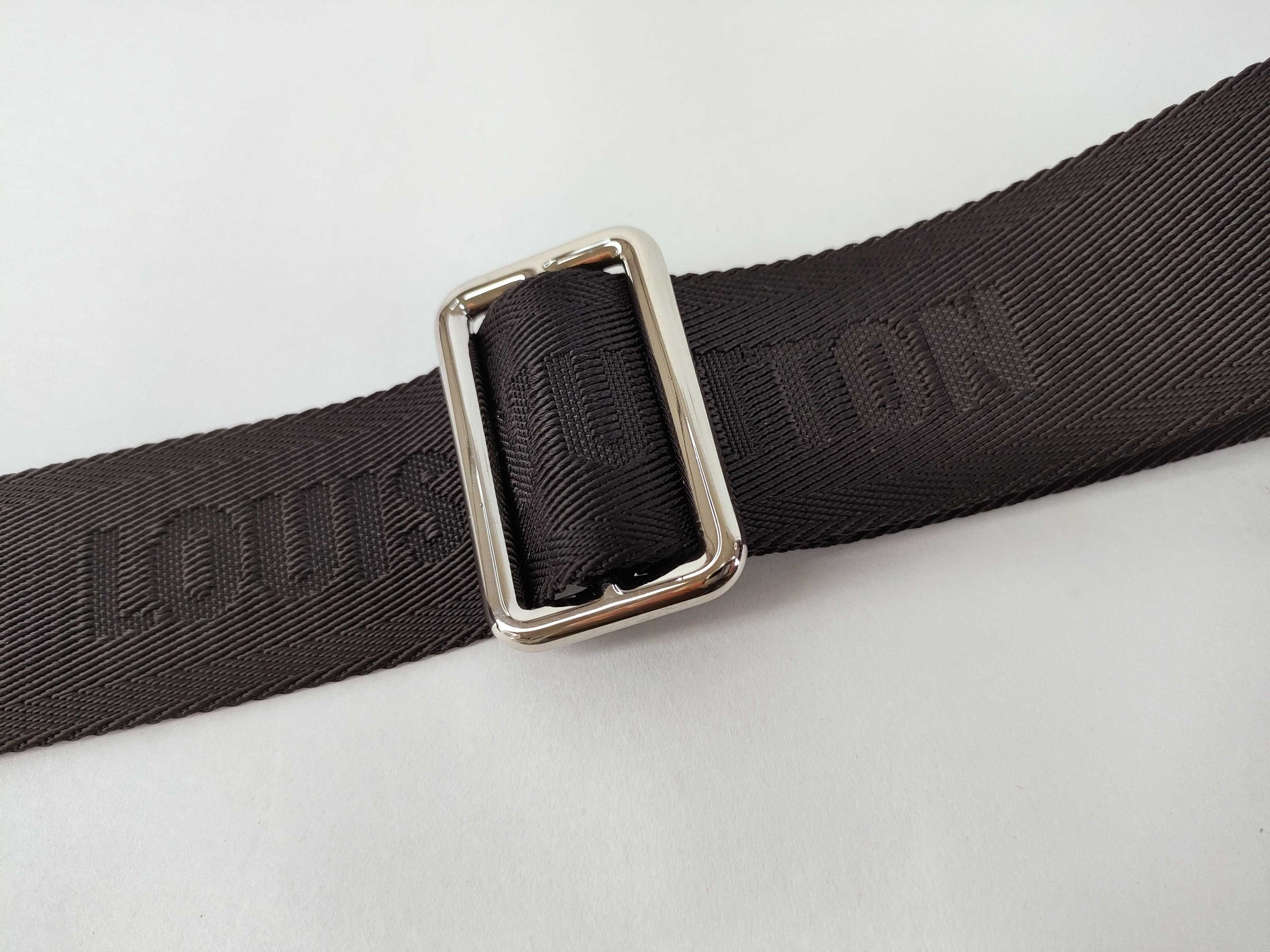 LOUIS VUITTON Louis Vuitton Signature Adjustable Strap Black/Green Silver Hardware 95*4.5*.05cm Other Accessories
