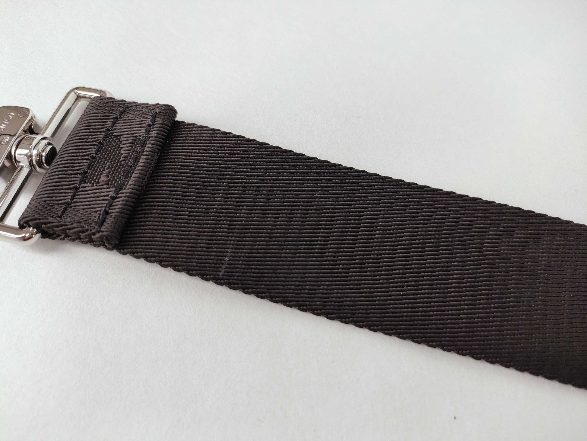 LOUIS VUITTON Louis Vuitton Signature Adjustable Strap Black/Green Silver Hardware 95*4.5*.05cm Other Accessories