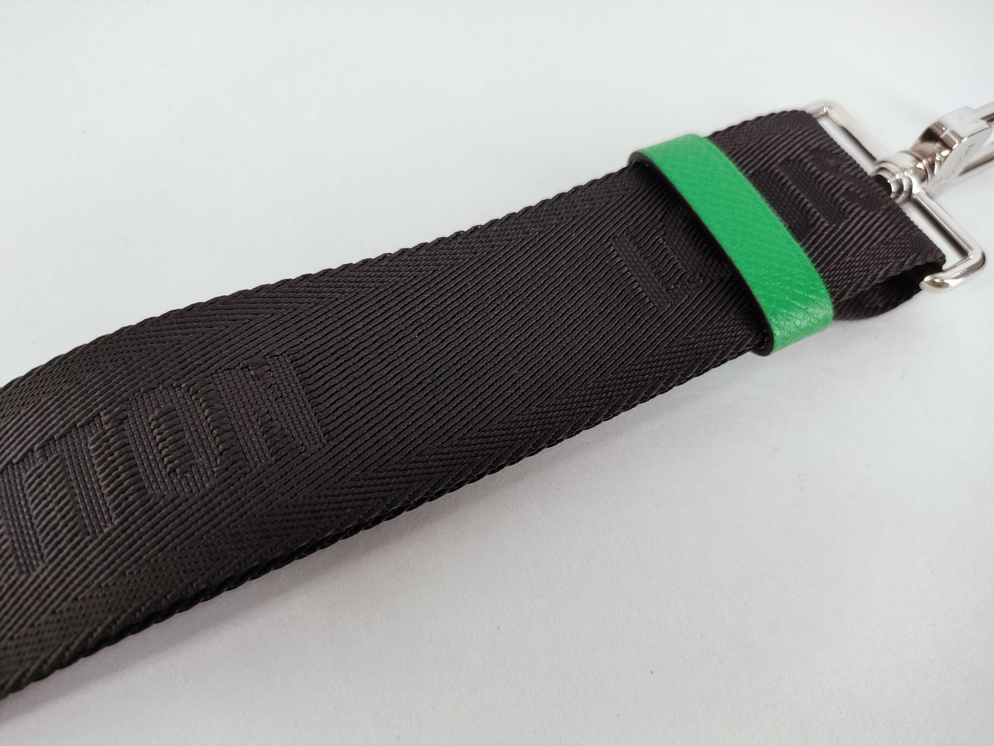 LOUIS VUITTON Louis Vuitton Signature Adjustable Strap Black/Green Silver Hardware 95*4.5*.05cm Other Accessories