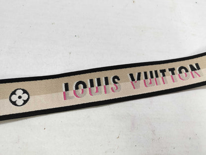 LOUIS VUITTON Signature Strap, Beige/Black/Pink, Signature Canvas, Gold Hardware, 95*4.5*.05cm Strap