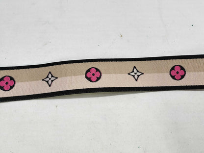 LOUIS VUITTON Signature Strap, Beige/Black/Pink, Signature Canvas, Gold Hardware, 95*4.5*.05cm Strap