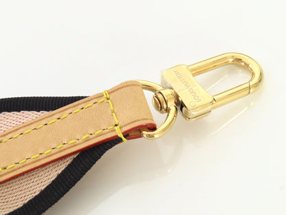 LOUIS VUITTON Signature Strap, Beige/Black/Pink, Signature Canvas, Gold Hardware, 95*4.5*.05cm Strap