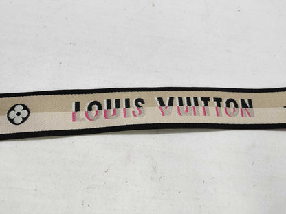 LOUIS VUITTON Signature Strap, Beige/Black/Pink, Signature Canvas, Gold Hardware, 95*4.5*.05cm Strap