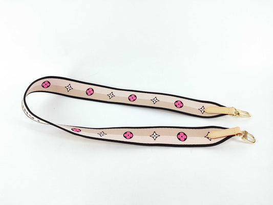 LOUIS VUITTON Louis Vuitton Signature Strap Beige/Black/Pink Signature Canvas Gold Hardware 95*4.5*.05cm Other Accessories