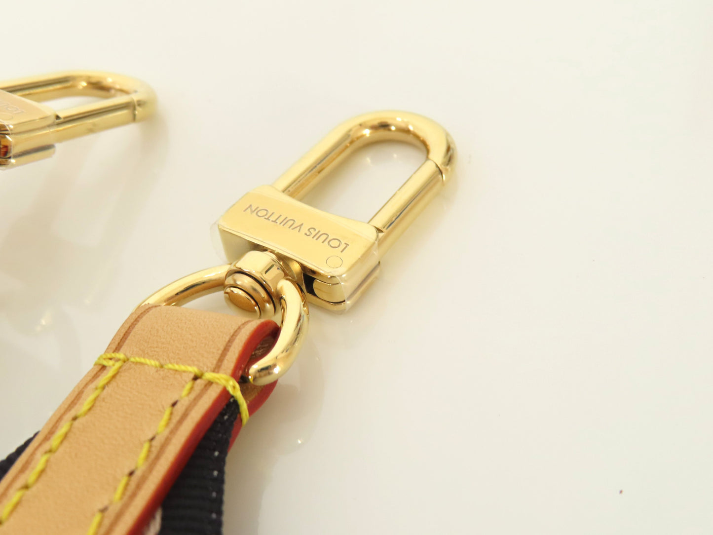 LOUIS VUITTON Signature Strap, Beige/Black/Pink, Signature Canvas, Gold Hardware, 95*4.5*.05cm Strap