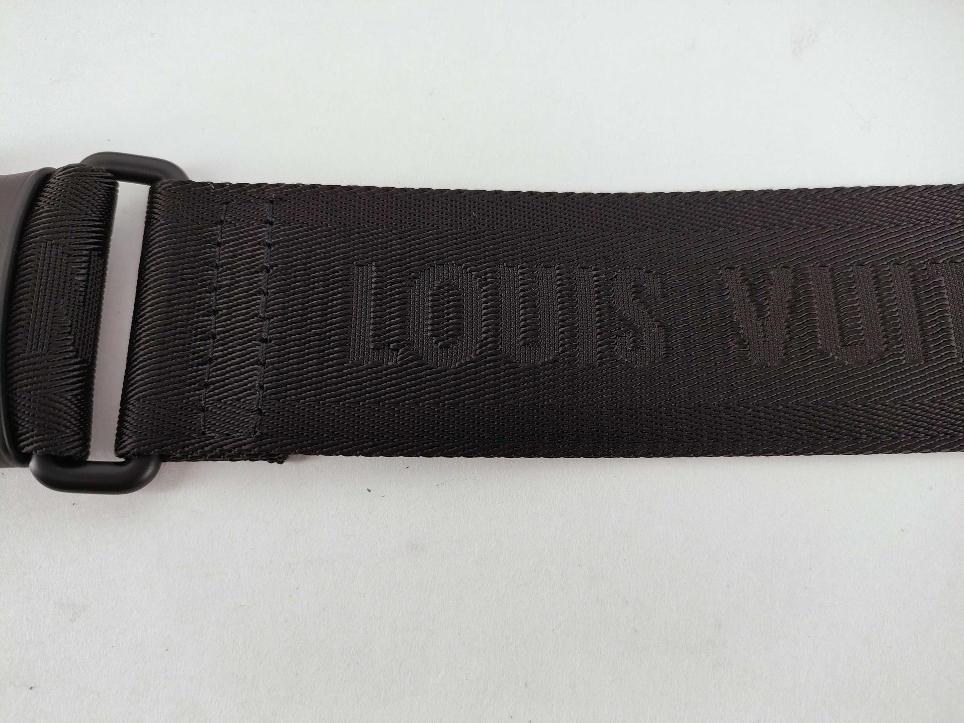 LOUIS VUITTON Louis Vuitton Signature Adjustable Strap Black with Black Hardware 95*5*.05cm Other Accessories
