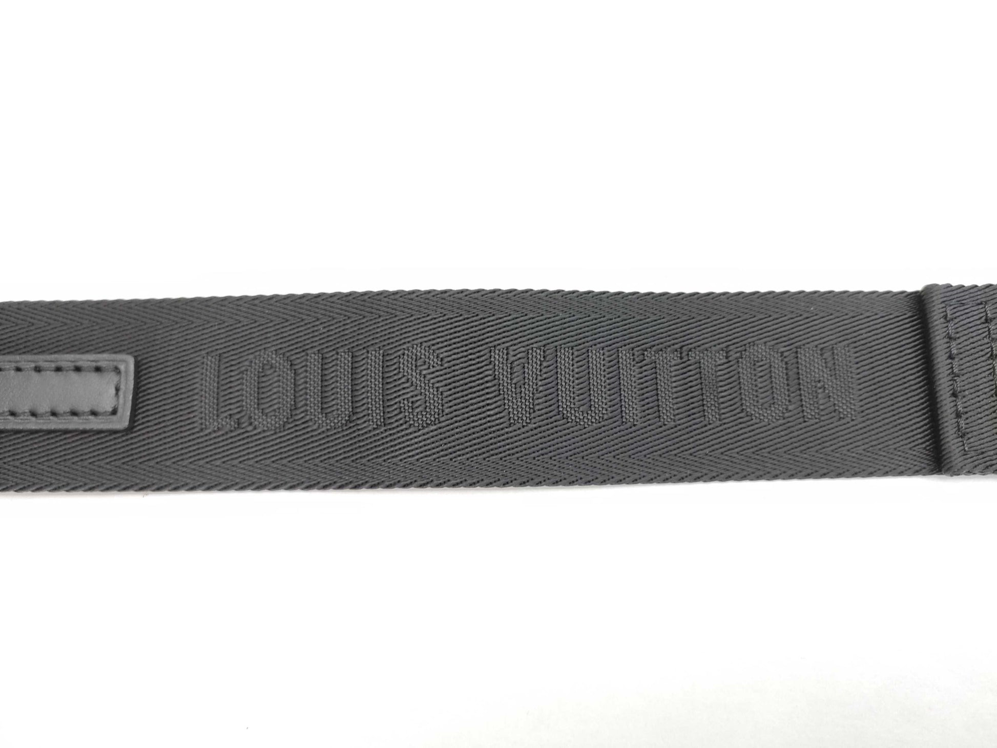 LOUIS VUITTON Louis Vuitton Signature Adjustable Strap, Black with Black Hardware, 95*4.5*0.5cm Strap
