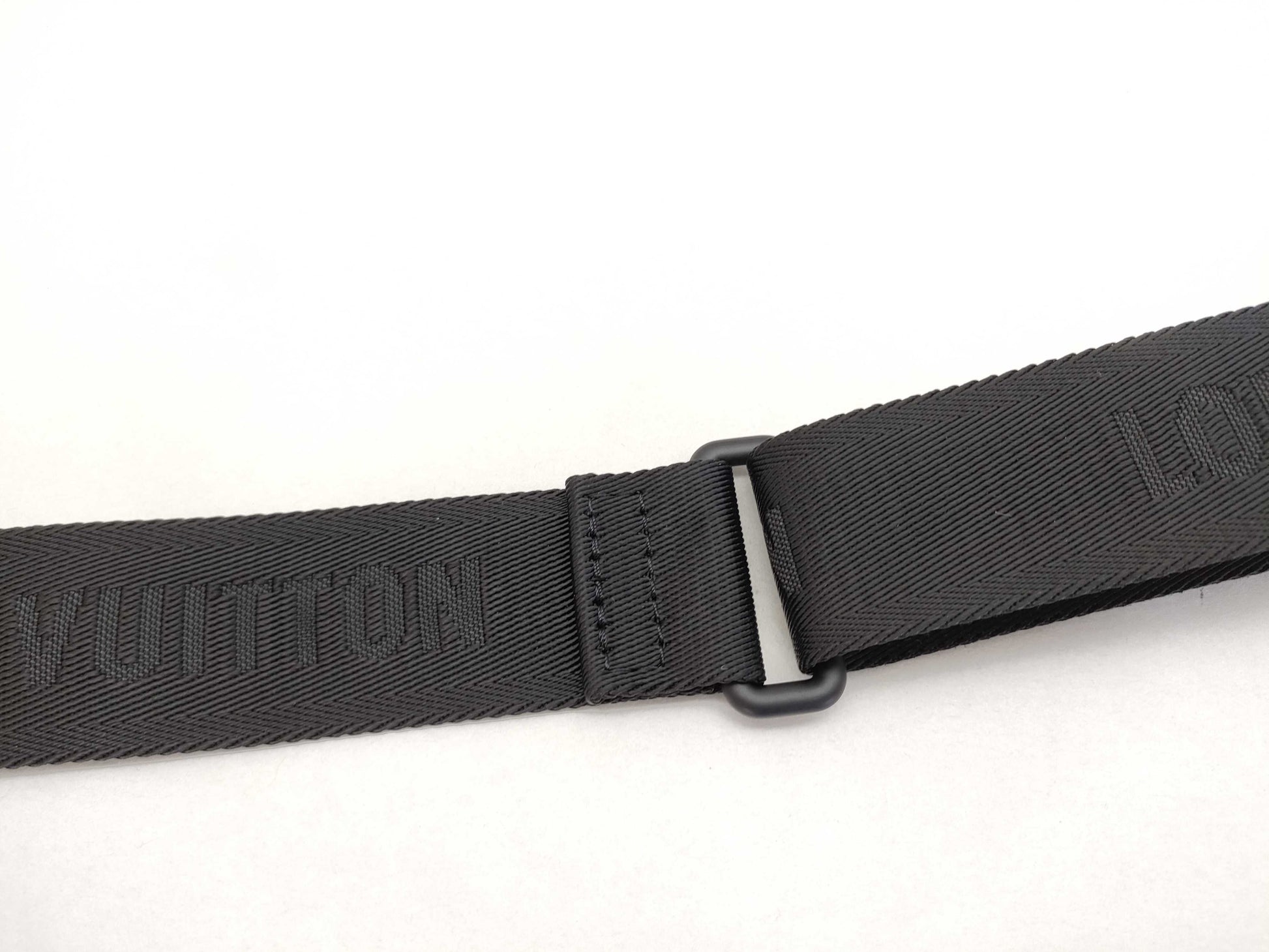 LOUIS VUITTON Louis Vuitton Signature Adjustable Strap, Black with Black Hardware, 95*4.5*0.5cm Strap