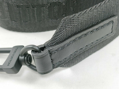 LOUIS VUITTON Louis Vuitton Signature Adjustable Strap Black with Black Hardware 95*4.5*0.5cm Strap