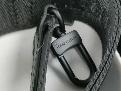 LOUIS VUITTON Louis Vuitton Signature Adjustable Strap Black with Black Hardware 95*4.5*0.5cm Strap