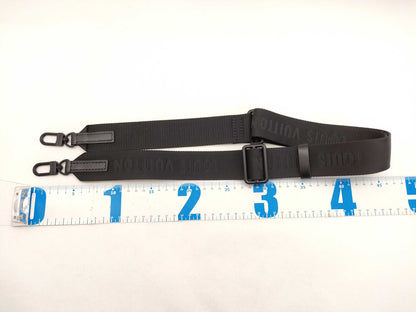 LOUIS VUITTON Louis Vuitton Signature Adjustable Strap Black with Black Hardware 95*4.5*0.5cm Strap