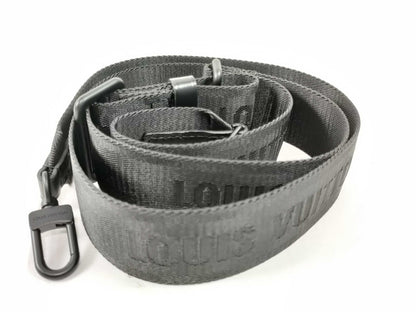 LOUIS VUITTON Louis Vuitton Signature Adjustable Strap Black with Black Hardware 95*4.5*0.5cm Strap