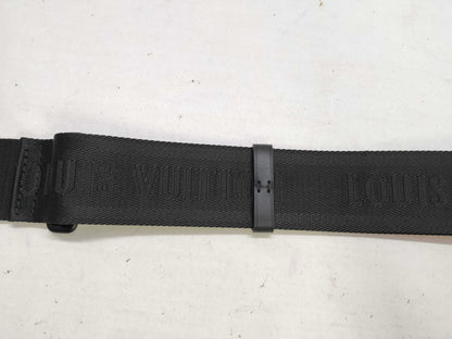LOUIS VUITTON Louis Vuitton Signature Adjustable Strap Black with Black Hardware 95*5*.05cm Strap
