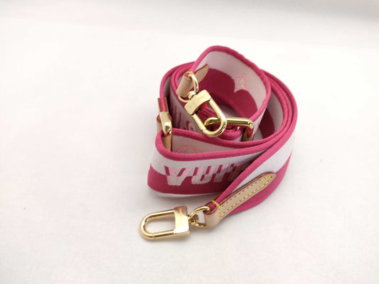 LOUIS VUITTON Louis Vuitton Signature Adjustable Strap, Pink/Beige Canvas, Gold Hardware, 95*4.5*0.5cm Strap