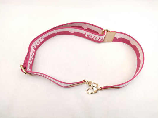 LOUIS VUITTON Louis Vuitton Signature Adjustable Strap, Pink/Beige Canvas, Gold Hardware, 95*4.5*0.5cm Strap