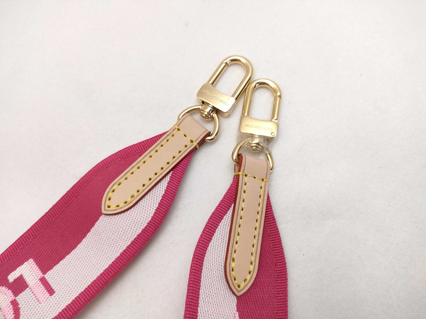 LOUIS VUITTON Louis Vuitton Signature Adjustable Strap, Pink/Beige Canvas, Gold Hardware, 95*4.5*0.5cm Strap