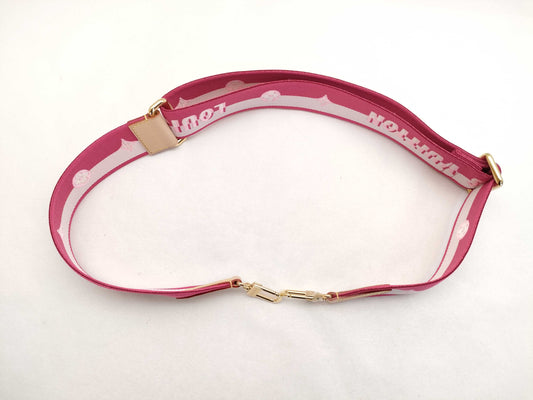 LOUIS VUITTON Louis Vuitton Signature Adjustable Strap, Pink/Beige Canvas, Gold Hardware, 95*4.5*0.5cm Strap