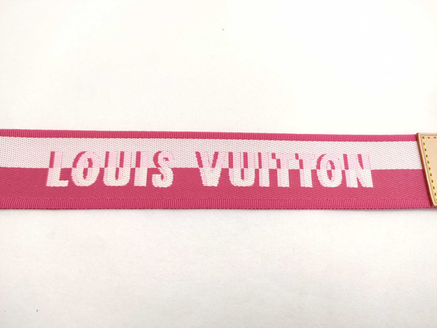 LOUIS VUITTON Louis Vuitton Signature Adjustable Strap, Pink/Beige Canvas, Gold Hardware, 95*4.5*0.5cm Strap