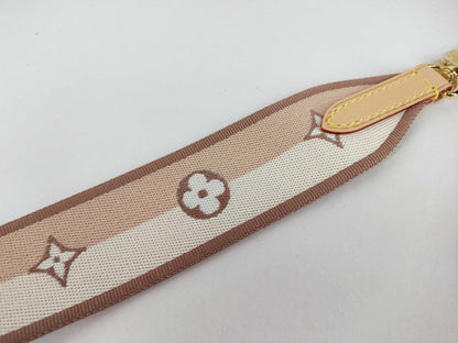 LOUIS VUITTON Signature Strap, Beige/Brown Canvas, Gold Hardware, 95*4.5*.05cm, Other Accessories