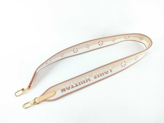 LOUIS VUITTON Signature Strap, Beige/Brown Canvas, Gold Hardware, 95*4.5*.05cm, Other Accessories