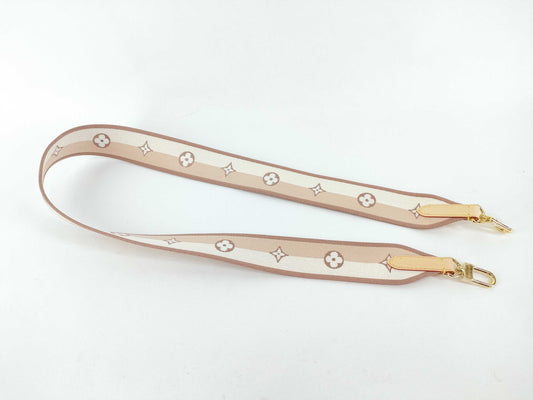 LOUIS VUITTON Signature Strap, Beige/Brown Canvas, Gold Hardware, 95*4.5*.05cm, Other Accessories