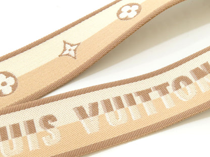 LOUIS VUITTON Signature Strap, Beige/Brown Canvas with Gold Hardware, 95*4.5*.05cm