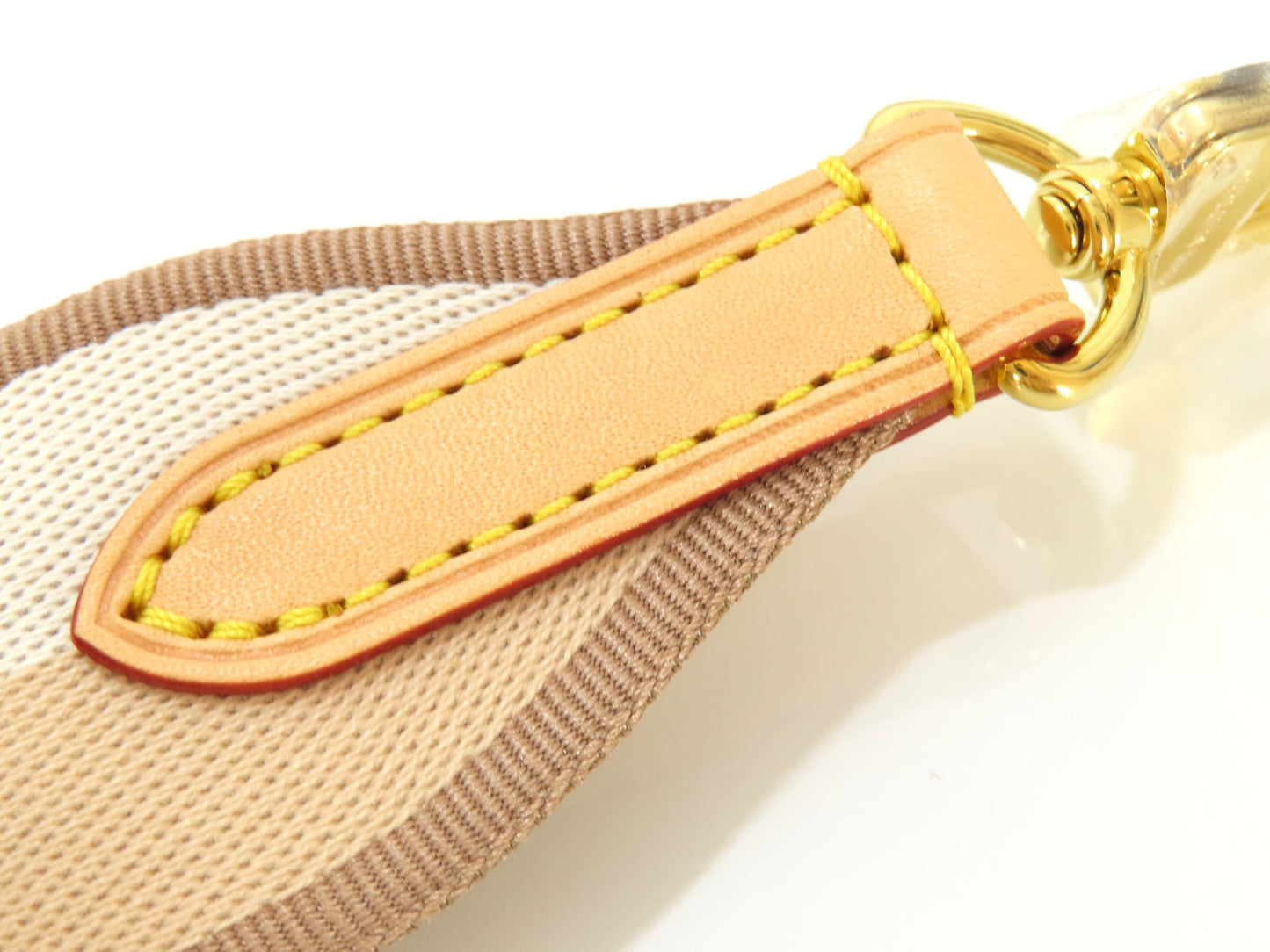 LOUIS VUITTON Signature Strap, Beige/Brown Canvas with Gold Hardware, 95*4.5*.05cm
