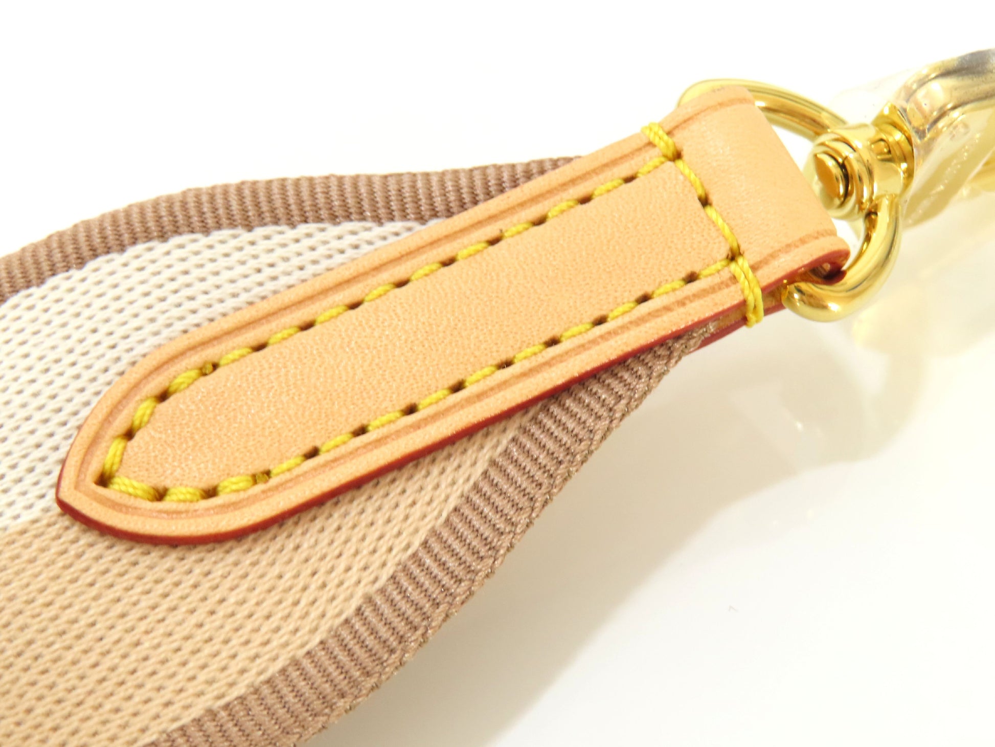 LOUIS VUITTON Signature Strap, Beige/Brown Canvas with Gold Hardware, 95*4.5*.05cm