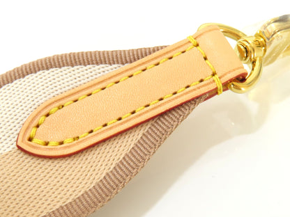 LOUIS VUITTON Signature Strap, Beige/Brown Canvas with Gold Hardware, 95*4.5*.05cm