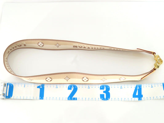 LOUIS VUITTON Signature Strap, Beige/Brown Canvas with Gold Hardware, 95*4.5*.05cm