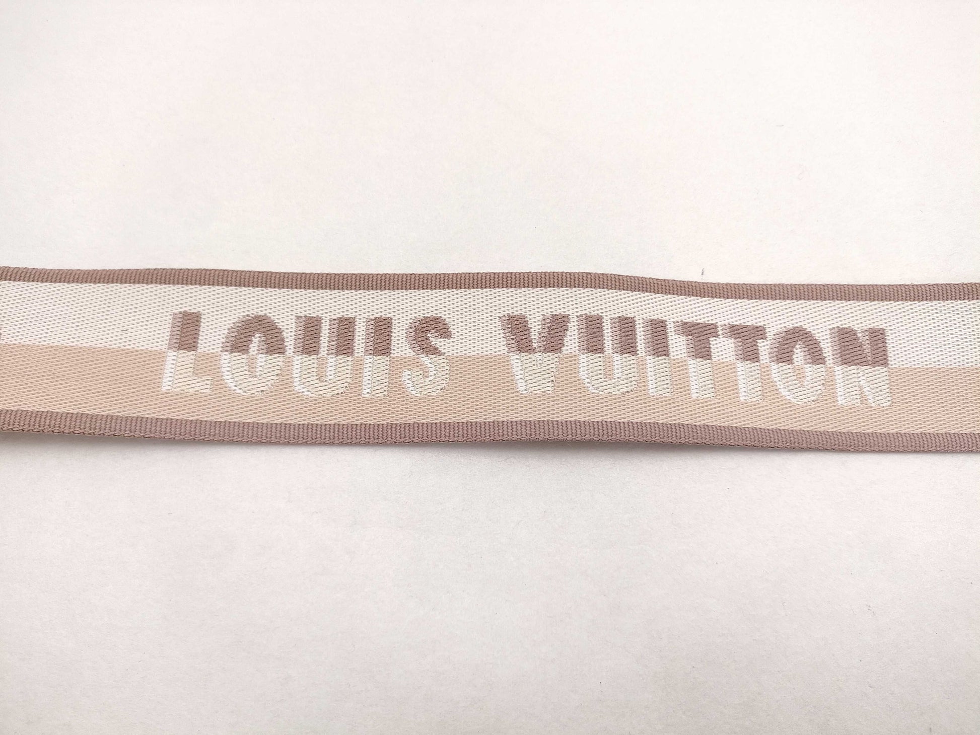 LOUIS VUITTON Signature Strap, Beige/Brown Canvas with Gold Hardware, 95*4.5*.05cm