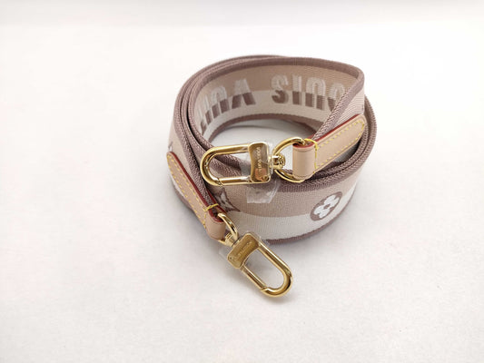LOUIS VUITTON Signature Strap, Beige/Brown Canvas with Gold Hardware, 95*4.5*.05cm Strap