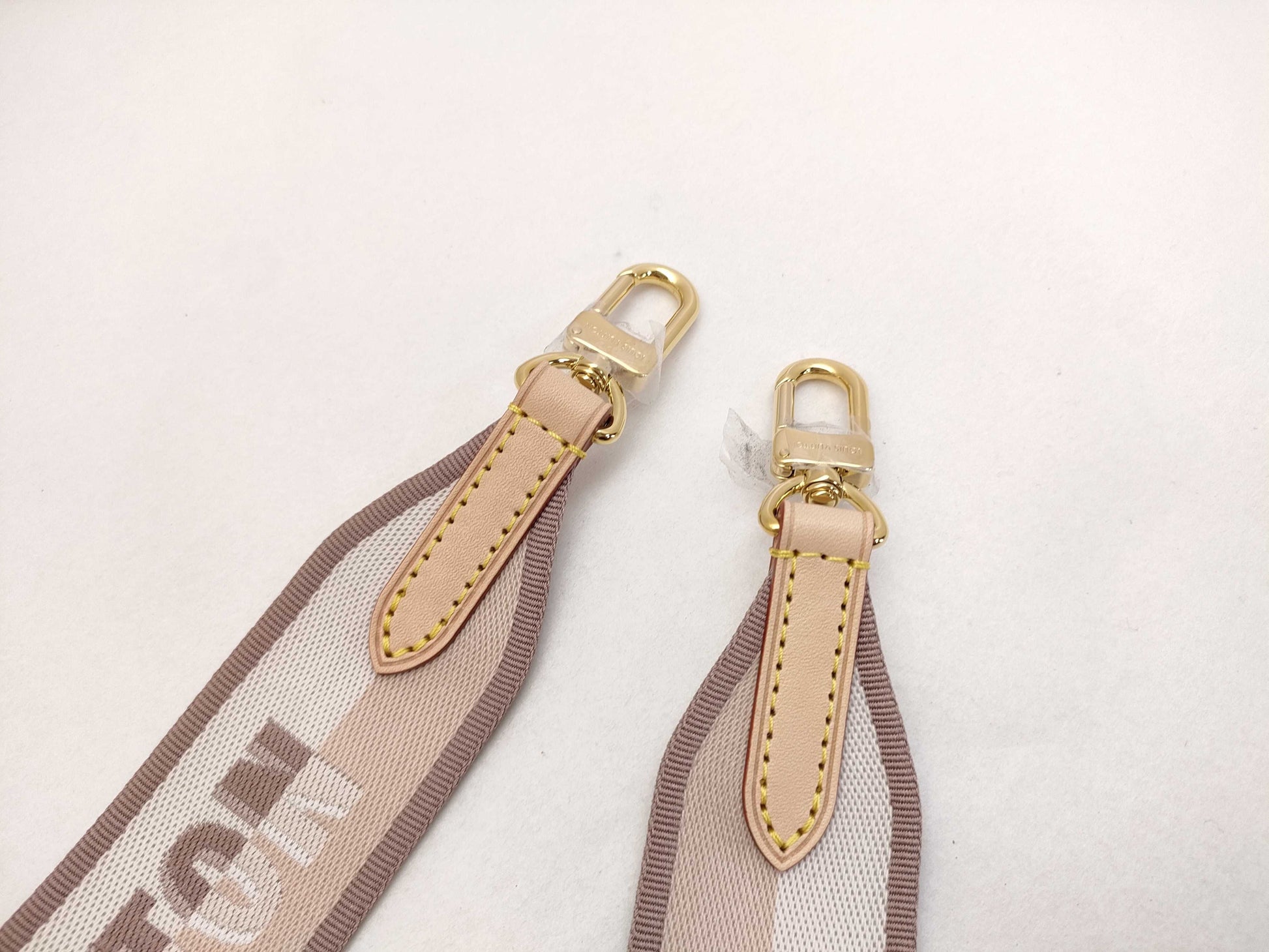 LOUIS VUITTON Signature Strap, Beige/Brown Canvas with Gold Hardware, 95*4.5*.05cm Strap