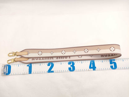 LOUIS VUITTON Signature Strap, Beige/Brown Canvas with Gold Hardware, 95*4.5*.05cm Strap