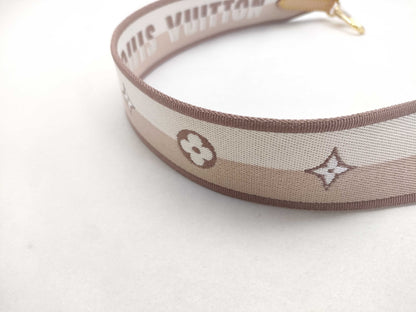 LOUIS VUITTON Signature Strap, Beige/Brown Canvas with Gold Hardware, 95*4.5*.05cm Strap