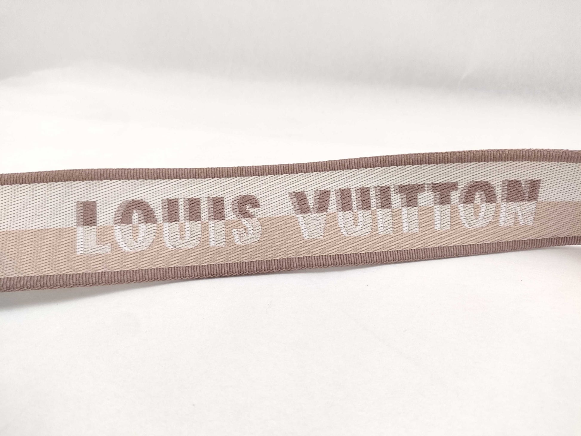 LOUIS VUITTON Signature Strap, Beige/Brown Canvas with Gold Hardware, 95*4.5*.05cm Strap