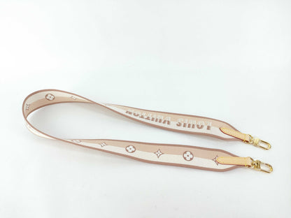 LOUIS VUITTON Signature Strap, Beige/Brown Canvas, Gold Hardware, 95*4.5*.05cm, Other Accessories