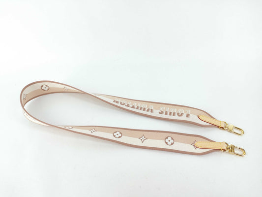 LOUIS VUITTON Signature Strap, Beige/Brown Canvas, Gold Hardware, 95*4.5*.05cm, Other Accessories