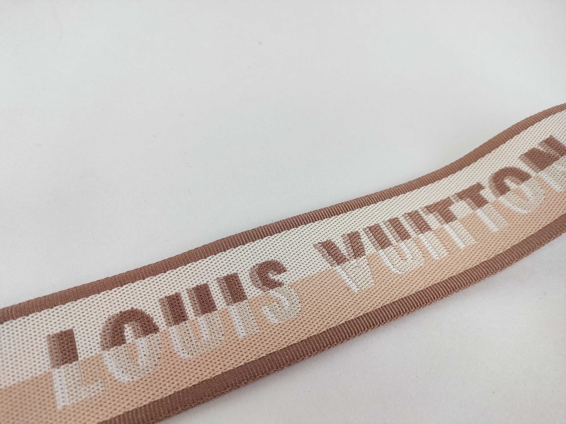 LOUIS VUITTON Signature Strap, Beige/Brown Canvas, Gold Hardware, 95*4.5*.05cm, Other Accessories