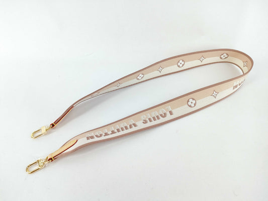 LOUIS VUITTON Signature Strap, Beige/Brown Canvas, Gold Hardware, 95*4.5*.05cm, Other Accessories