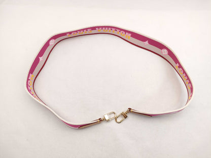 LOUIS VUITTON Signature Strap, Pink/Beige Canvas with Gold Hardware, 95*4.5*.05cm