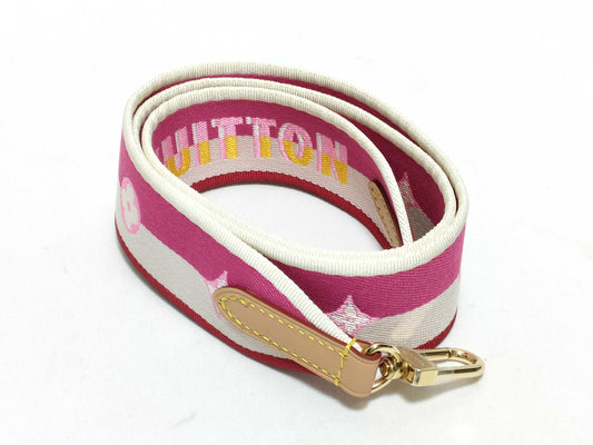 LOUIS VUITTON RFID Unverifiable Serial Number Unverifiable Louis Vuitton Signature Strap Pink/Beige Canvas Gold Hardware 95*4.5*.05cm Strap