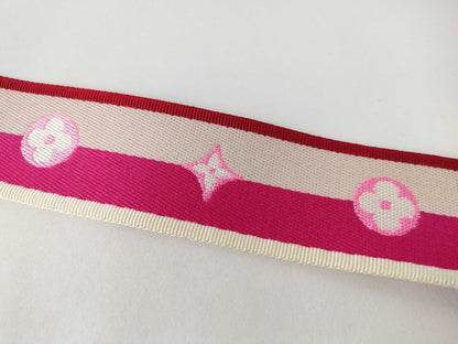 LOUIS VUITTON Louis Vuitton Signature Strap, Pink/Beige Canvas, Gold Hardware, 95*4.5*.05cm, Other Accessories